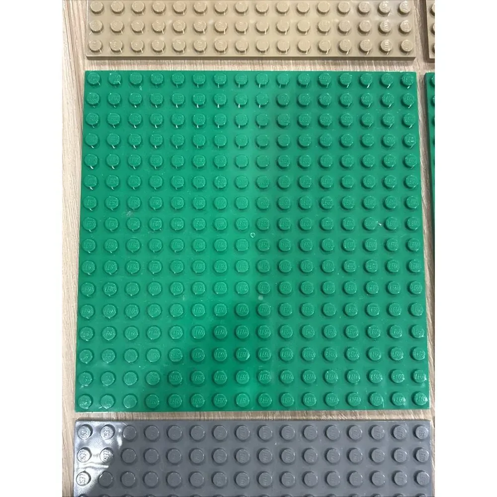 Lego 16 x 16 Plate Lot Of 6 #91405 Dark Tan, Green, Dark Bluish Gray 2x of Each